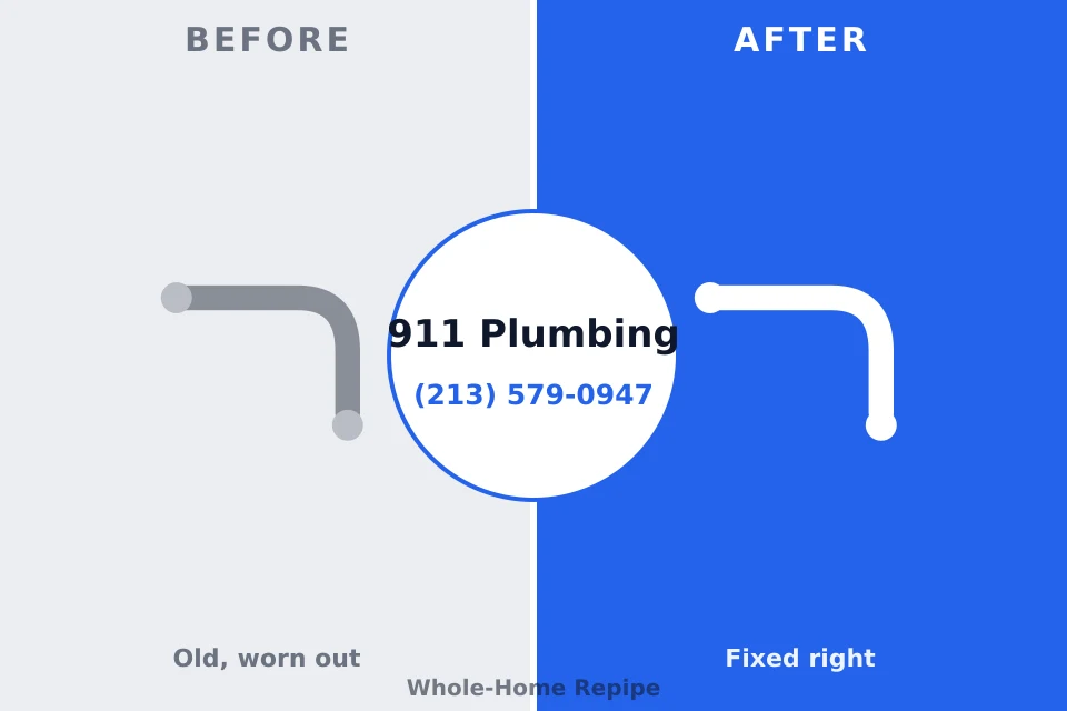 Before and after: plumbing repair Helena Valley Northeast, MT